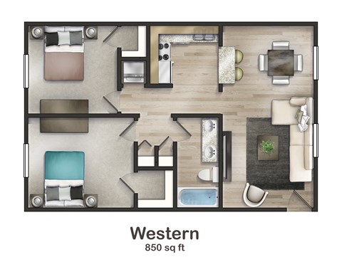 Western Floorplan at Union at Cooper Hill Apartments in Irondale, AL
